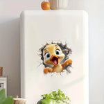 sticker mural oiseau dessin animé adhésif orange jaune gris blancintérieur moderne pvc