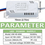 driver led blanc 40 60w constant current adhésif moderne câbles certifié rohs