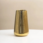 vase argenté doré moderne rayures verticales décoration table floral simple