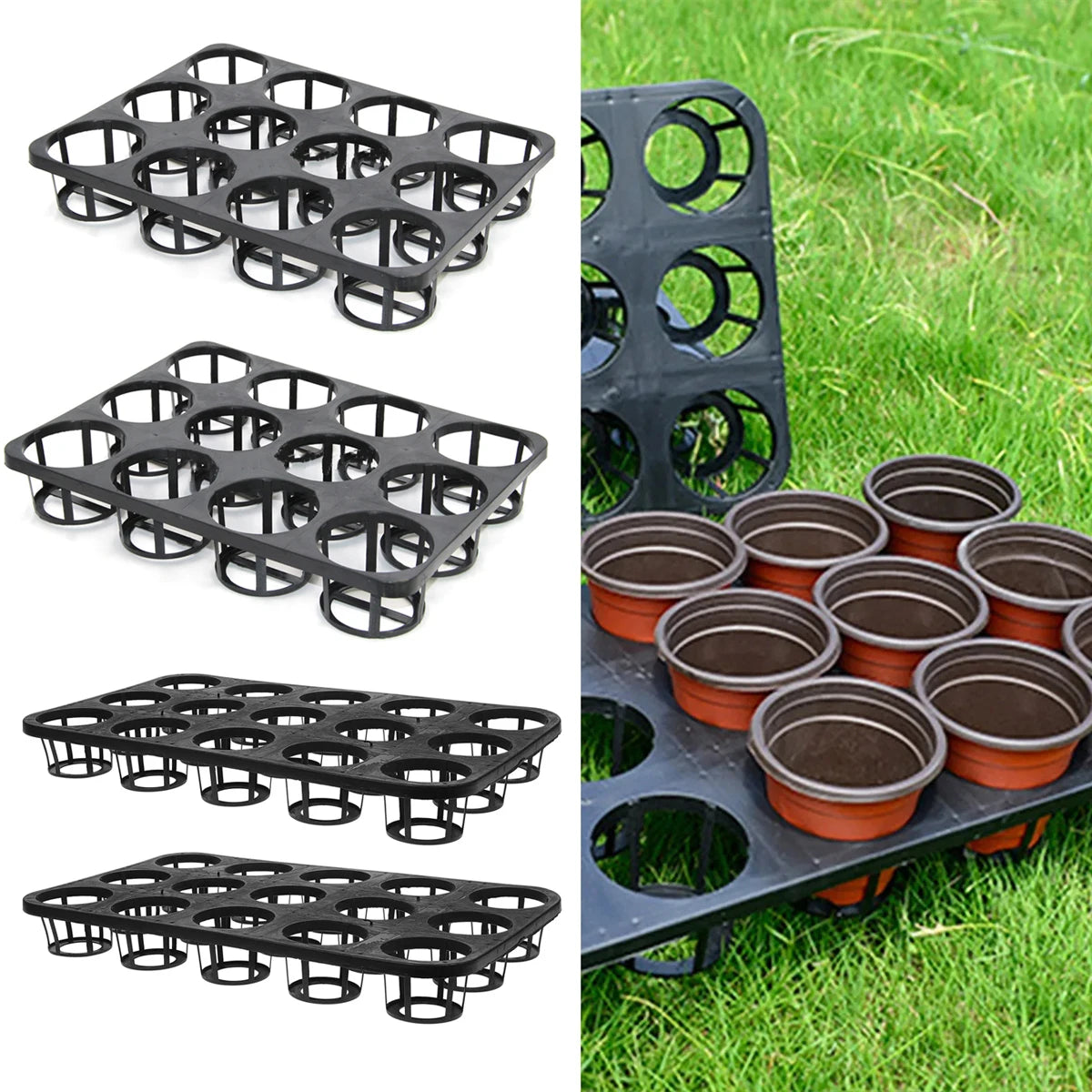 grille culture semis noire 12 trous 15 trous durable réutilisable transporte pots fleurs