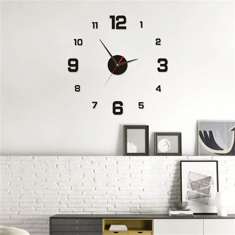 horloge murale DIY moderne numéreuse aiguille vert fluo doré rouge noir