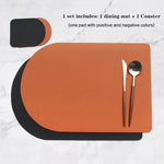 tapis table moderne cuir noir orange rose gris antidérapants résistants chaleur facile nettoyer