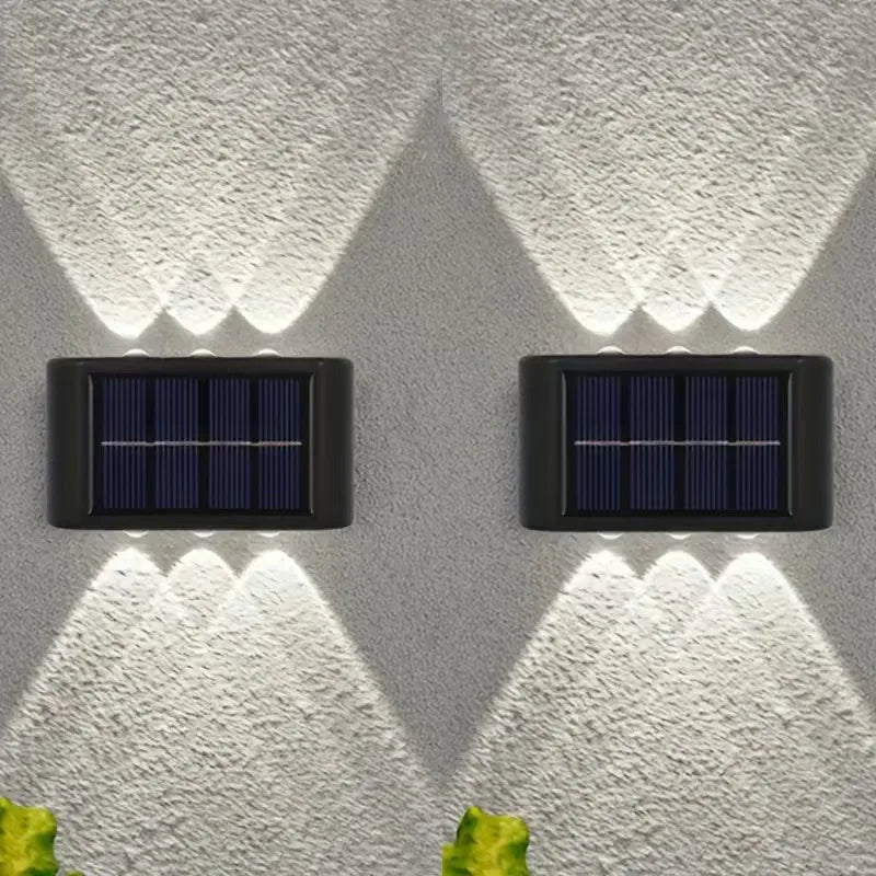 lampe murale solaire led extérieure étanche automatique nuit jardin patio décoration moderne minimaliste up