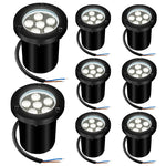 Spot LED noir moderne étanche IP68 fixé vis extérieur 6W 85 265V