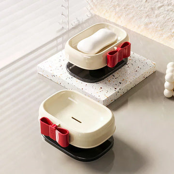 porte savon moderne beige noir rouge savon blanc conteneur salle bain élégant décoratif hygiène