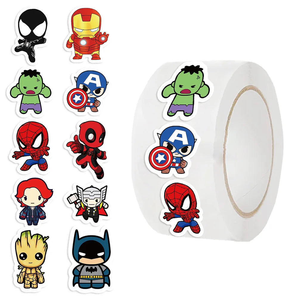 sticker autocollant super héros spider man iron man captain america hulk deadpool batman groot