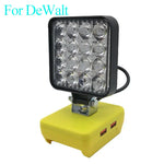 lampe travail led rechargeable batterie lithium portable compact noire jaune rouge moderne