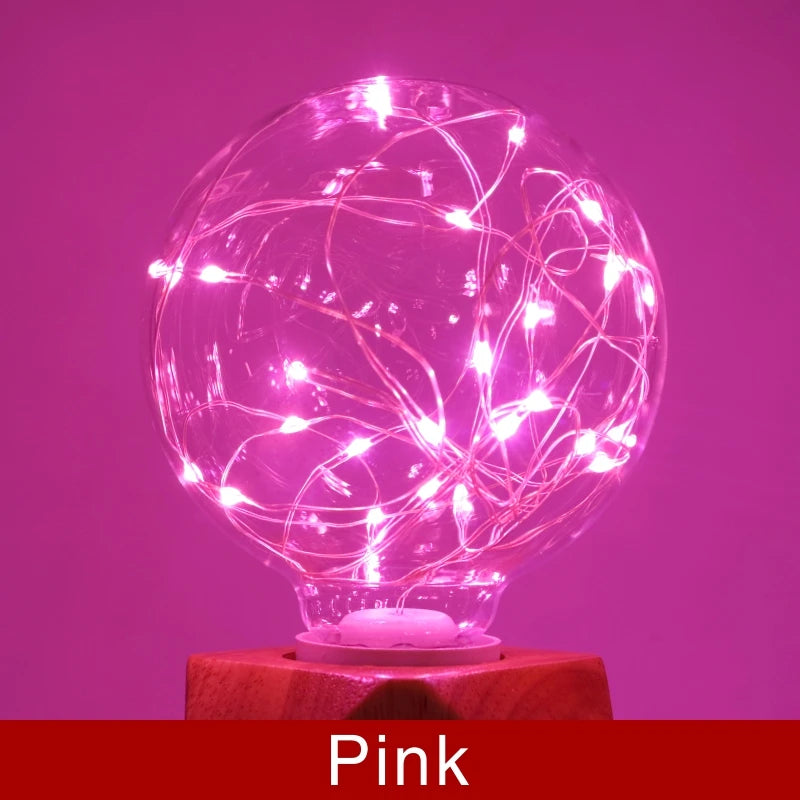 ampoules led décoratives filament effet constellation couleur changeante e27 transparentes modernes chambre festive