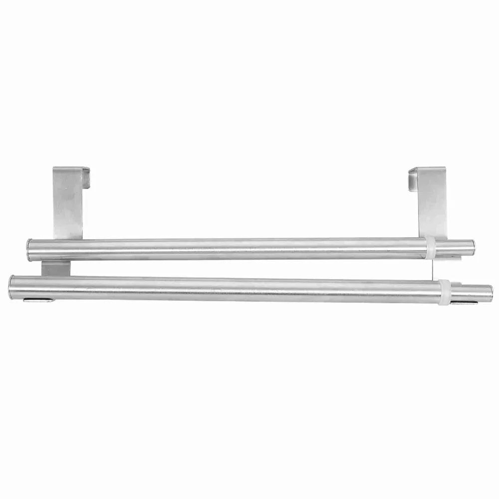 porte serviettes mural acier inoxydable argenté lisse clips moderne double barre autonome