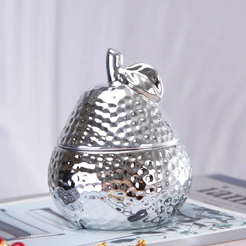 boîte bijoux fruit forme céramique or argent texture martelée moderne décoration rangement