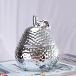 boîte bijoux fruit forme céramique or argent texture martelée moderne décoration rangement