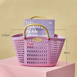 panier rangement perforé moderne rose bleu jaune réutilisable stockage salle bain organisateur