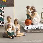 figurines familiales moderne résine blanche gris marron épurées minimaliste salon decoration