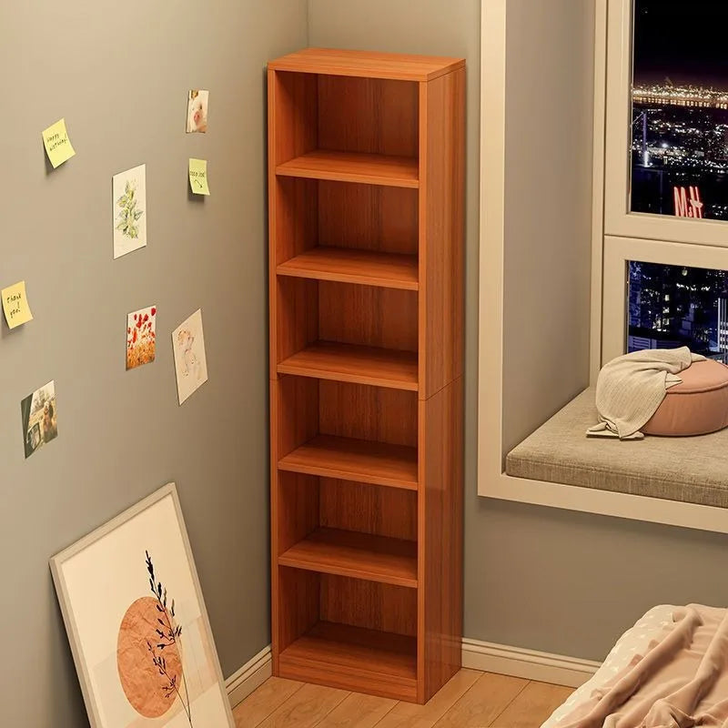 étagère bois moderne minimaliste niveaux blanc brun chambre salon bibliothèque rangement