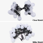 guirlande lumineuse noël blanc boules sphériques moderne clips câble noir 20 ampoules