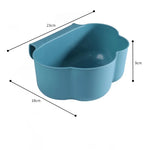 bac légumes moderne plastique respectueux l'environnement bleu orange beige opaque adhésif 23x18x9cm