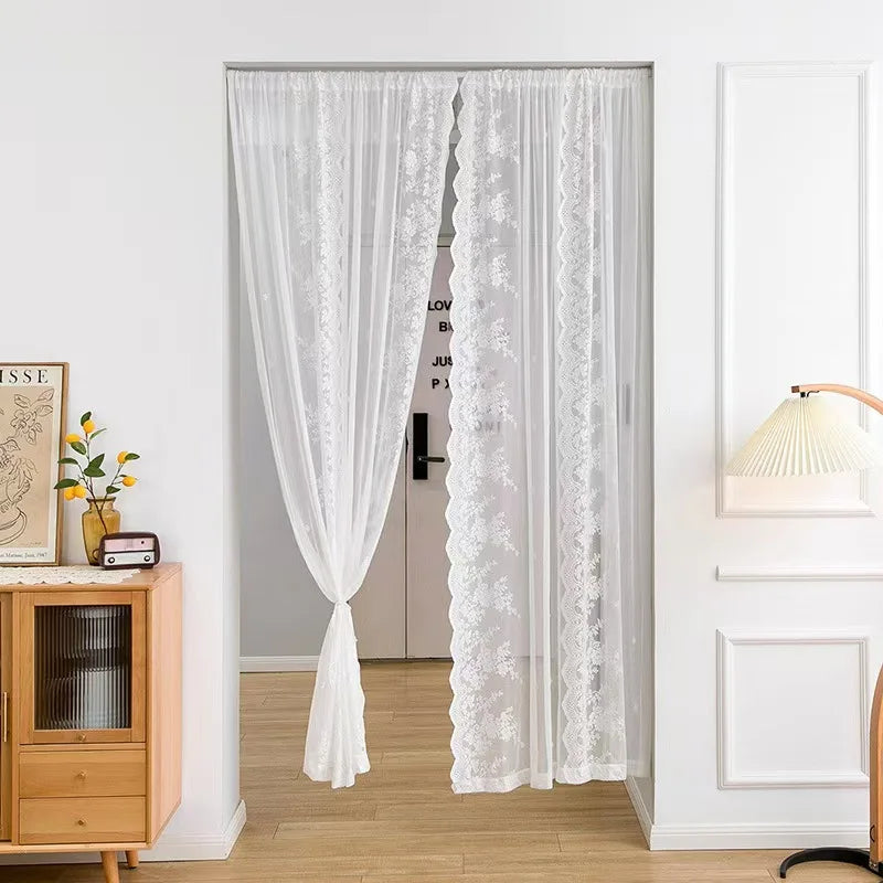 rideau blanc dentelle transparent classique dorés salon chambre 140x100cm 140x160cm