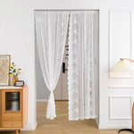 rideau blanc dentelle transparent classique dorés salon chambre 140x100cm 140x160cm