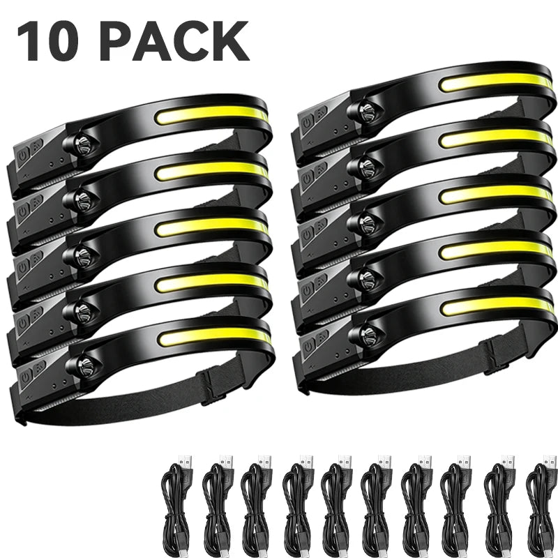 lampe frontale rechargeable led noir jaune silicone moderne modes ipx4 étanche 230 degré faisceau