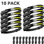 lampe frontale rechargeable led noir jaune silicone moderne modes ipx4 étanche 230 degré faisceau