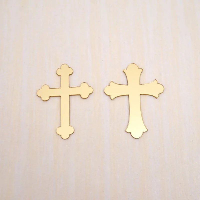 croix acrylique noires or rouges brillantes mariage anniversaire baptême 50 pièces