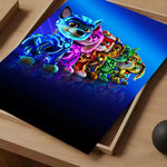 affiche paw patrol moderne personnages animés logo the mighty movie bleu violet rose jaune