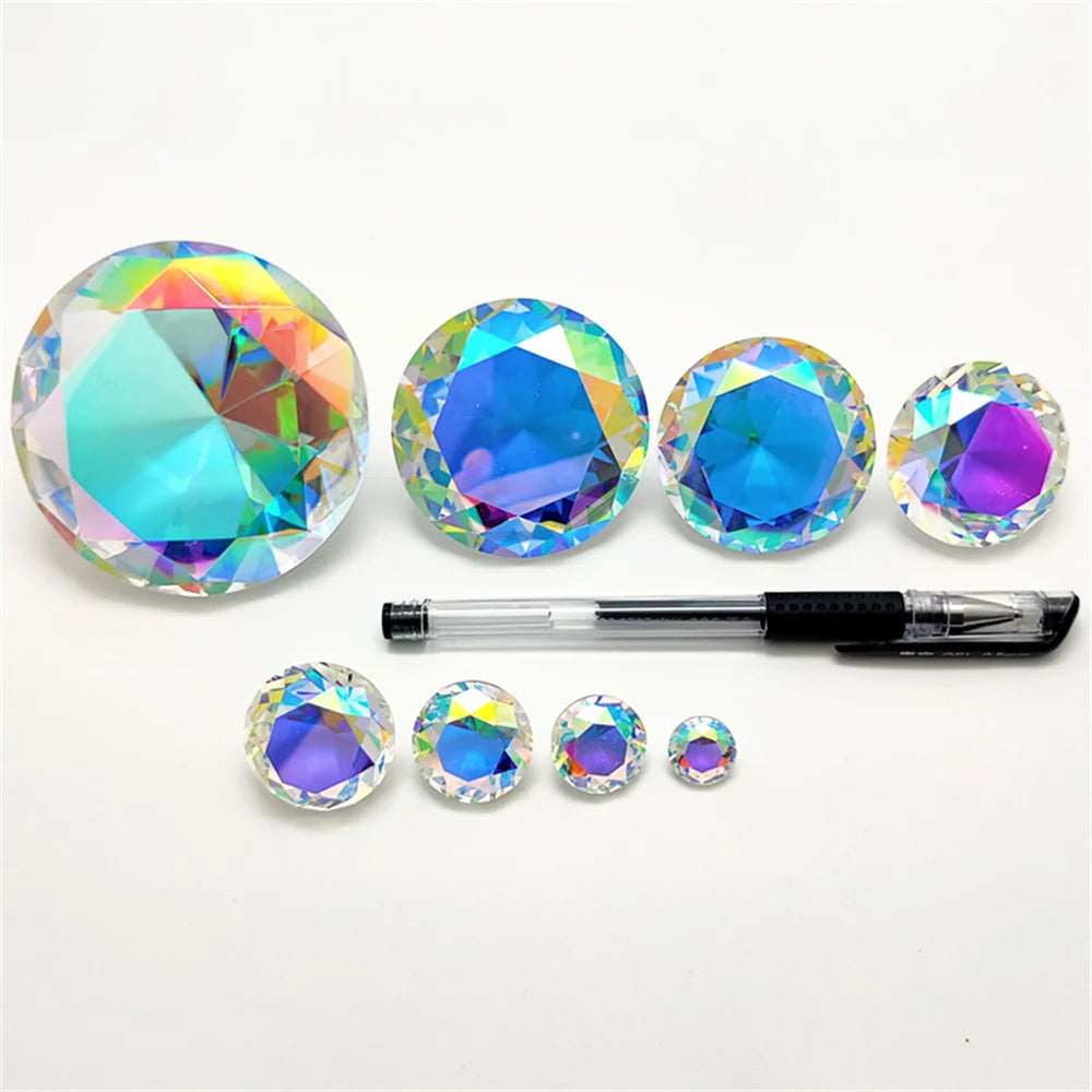 presse papier diamant artificiel multicolore facettes brillantes support métallique moderne décoration occasion fête anniversaire