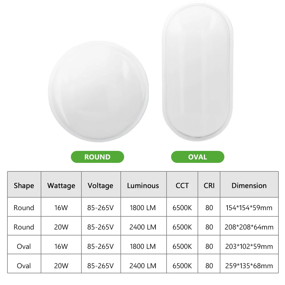 lampe led moderne blanc mat adhésive extérieur intérieur 16w 20w oval round