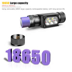 lampe torche rechargeable led uv blanc rouge verte bleue pêche chasse ceinture moderne