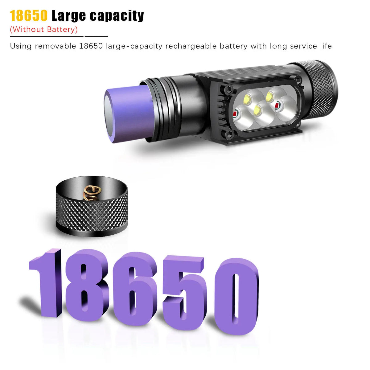lampe torche rechargeable led uv blanc rouge verte bleue pêche chasse ceinture moderne