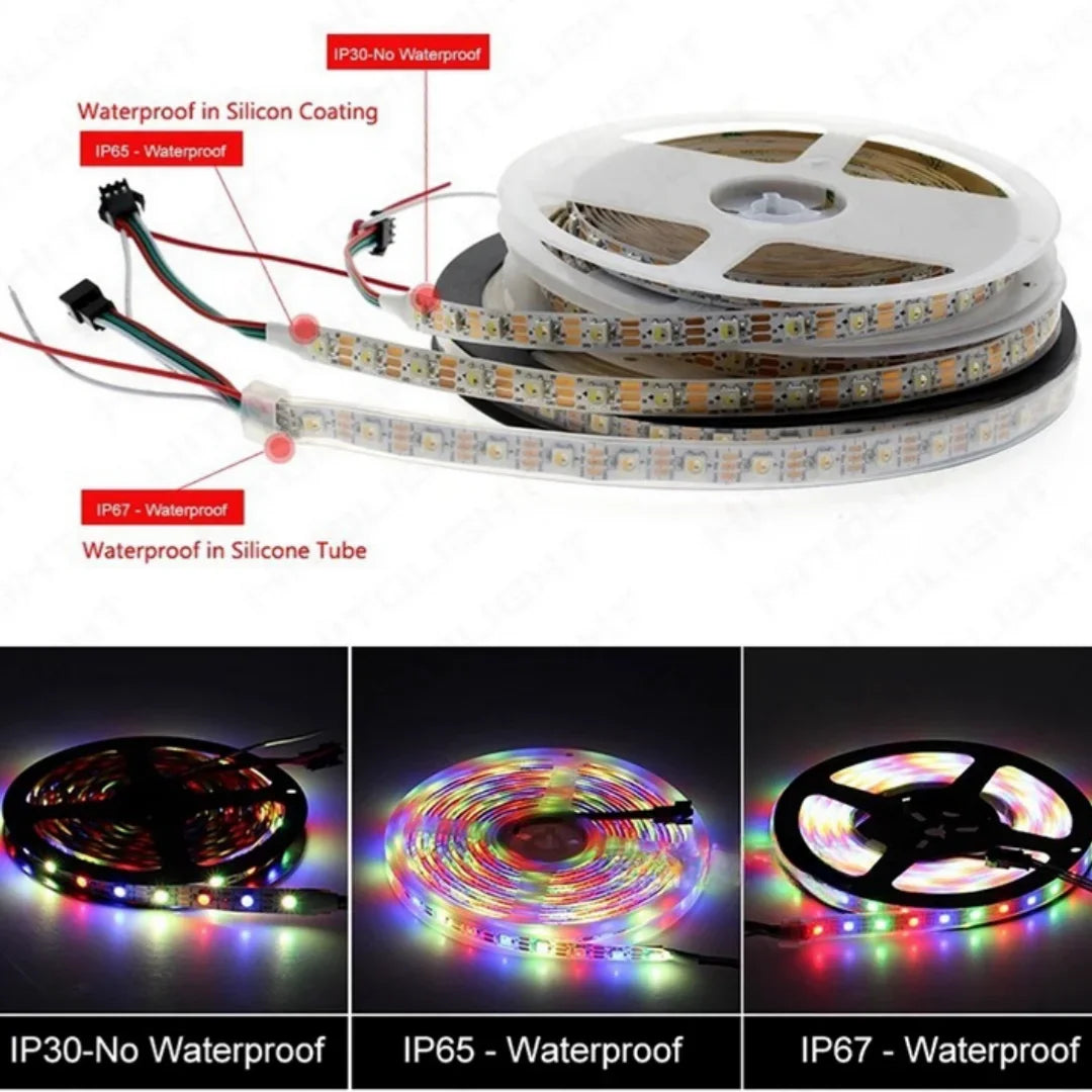 ruban led smd 5050 adressable rgbw multicolore flexible 5m salon décoration intérieure moderne