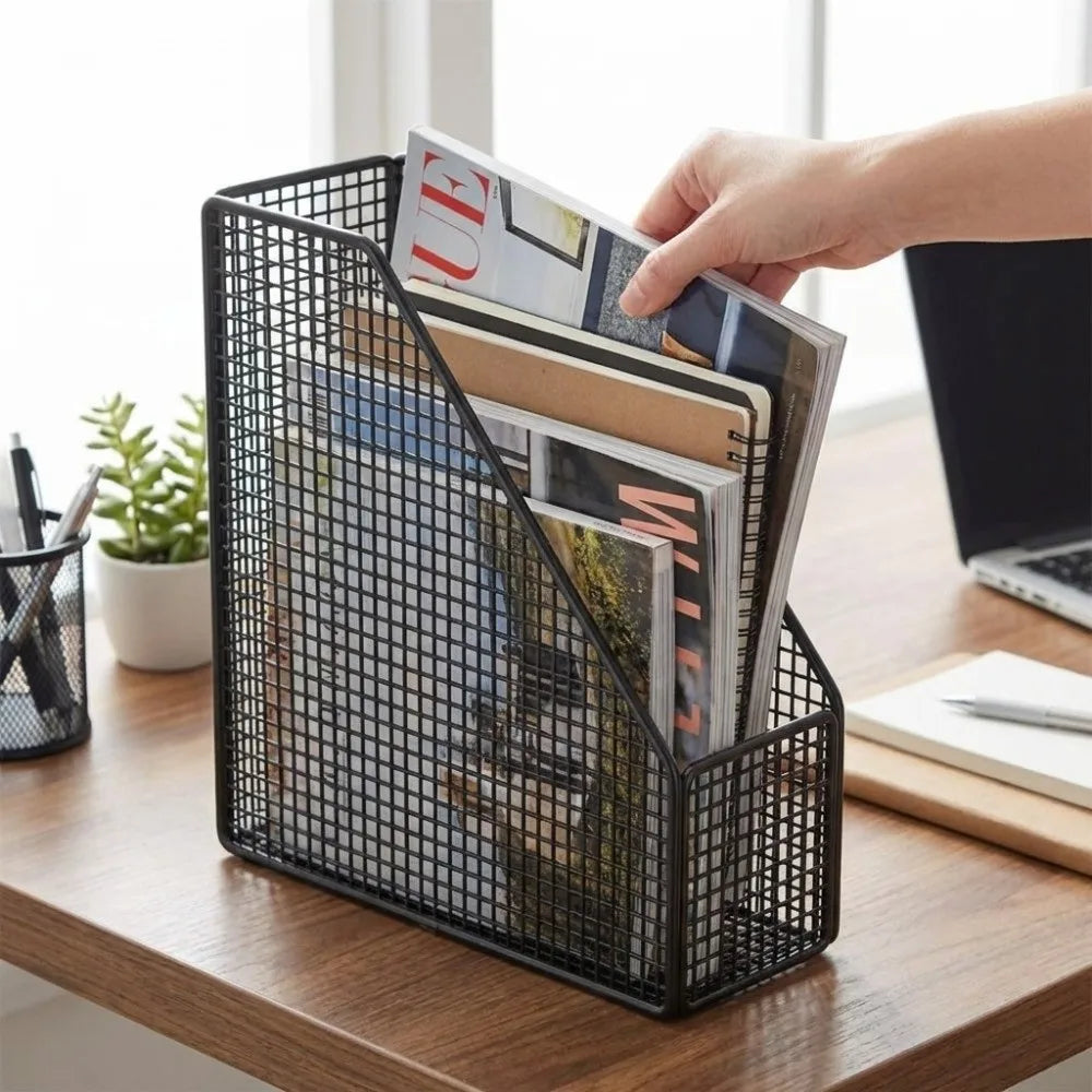 organisateur rangement noir maille métallique moderne réutilisable condiments papier cuisine