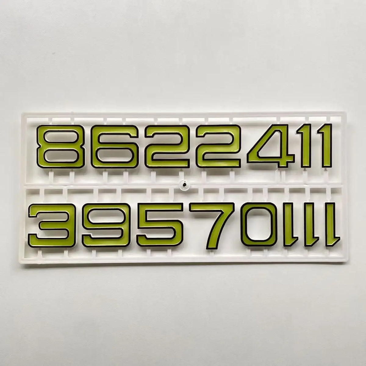 plaque chiffres relief moderne noir doré vert blanc kit diy fixations maison horloge murale