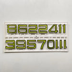 plaque chiffres relief moderne noir doré vert blanc kit diy fixations maison horloge murale