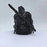 statue noire réaliste ninja japonais décoration intérieure ornement texturé humain asiatique