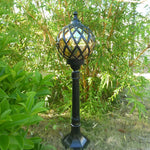 lampe solaire vintage noire dorée ajourée extérieure étanche ip65 led