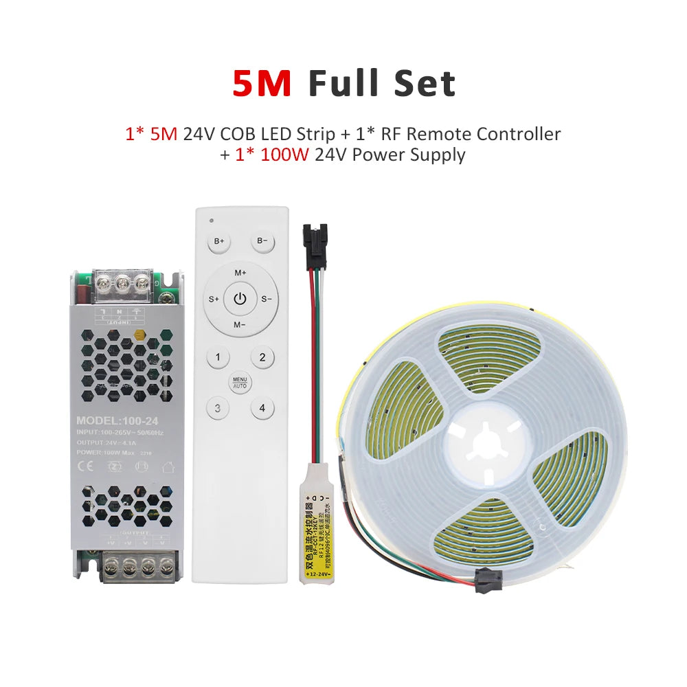 ruban led blanc adhésif moderne contrôle rf 10m 576leds 24v cct dualwhite