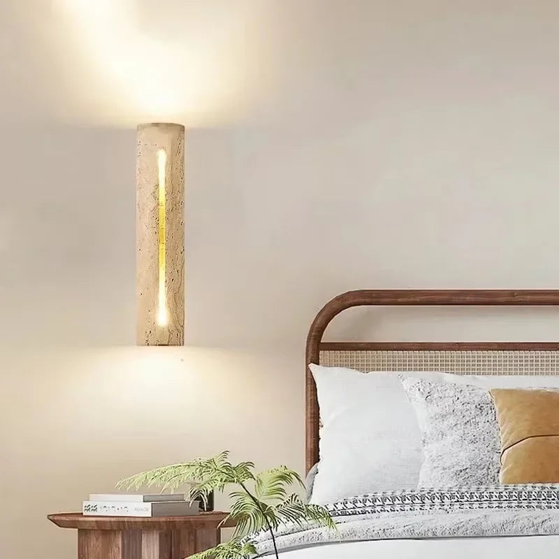 lampe murale moderne marbre beige minimaliste 28cm hauteur éclairage quotidien led chambre cuisine étude