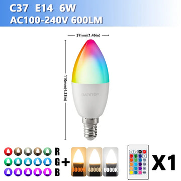 ampoule led rgb e14 multicolore telecommande intensite variable salon chambre moderne