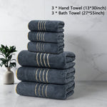 serviettes bain blanches grises bleu marine rayures dorées absorbantes maison bain moderne 70x140cm