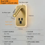 lampe murale led orientable prise usb moderne chambre cuisine entree