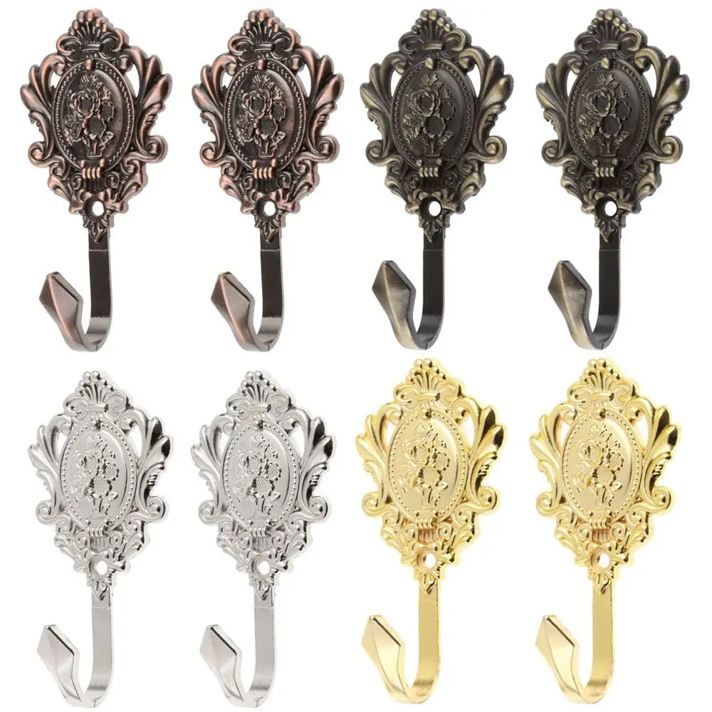 crochet mural vintage baroque orné fleurs noir bronze argent erotique draperies rideaux fixations