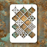 pochoirs stencil géométrique floral quadrilatéral blanc artisanal décoration peinture murale scrapbooking coloriage