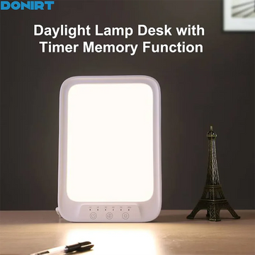 lampe led lumière jour 20000 lux veilleuse rectangulaire blanc moderne minuterie mémoire couleurs niveaux