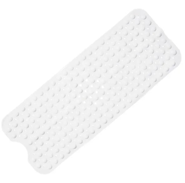 tapis bain antidérapant pvc moderne bleu gris blanc transparent trou texturé adhésif salle bain