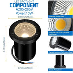 Spot LED noir moderne étanche IP68 fixé vis extérieur 6W 85 265V
