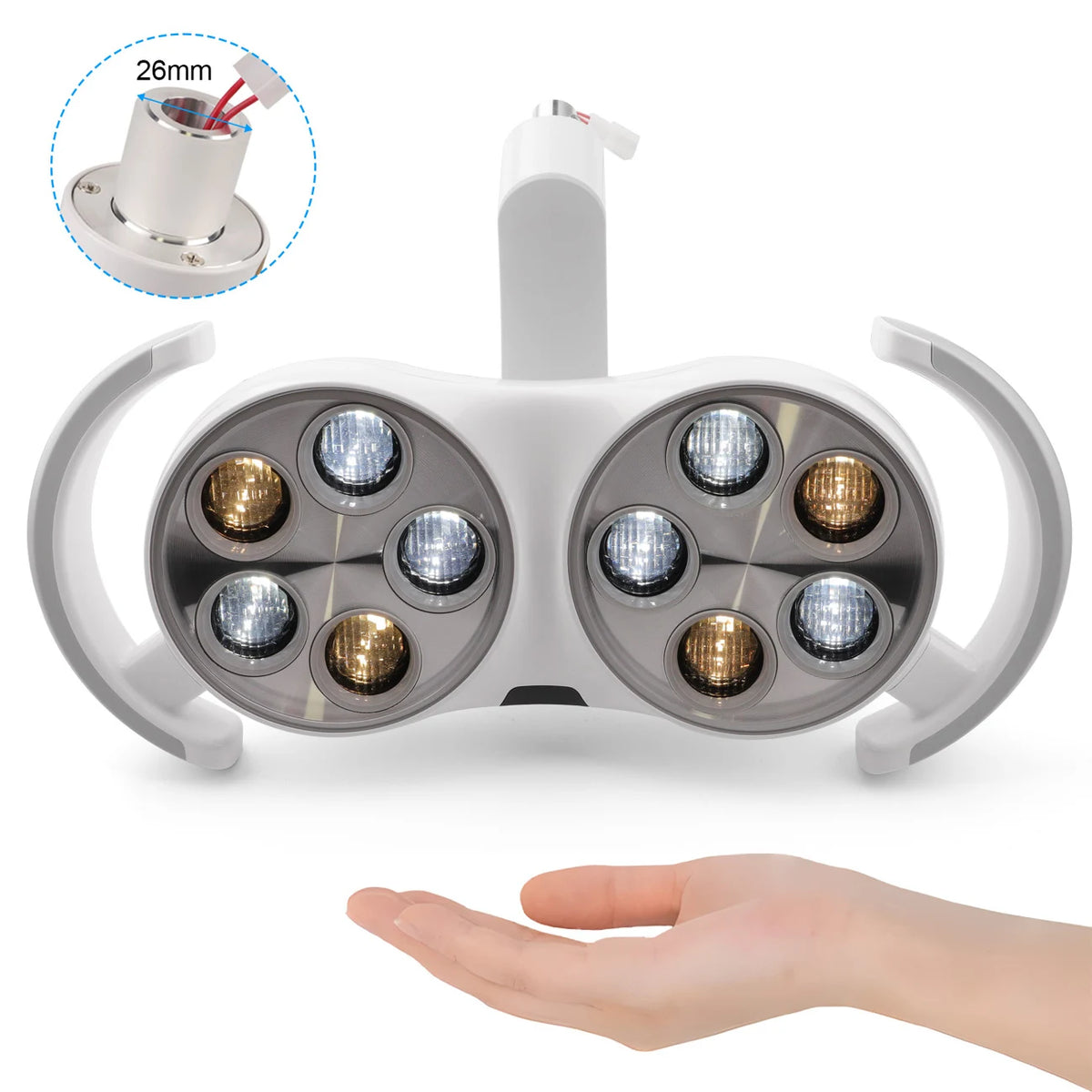 lampe dentaire led sans ombre réglable moderne blanc six sources lumineuses