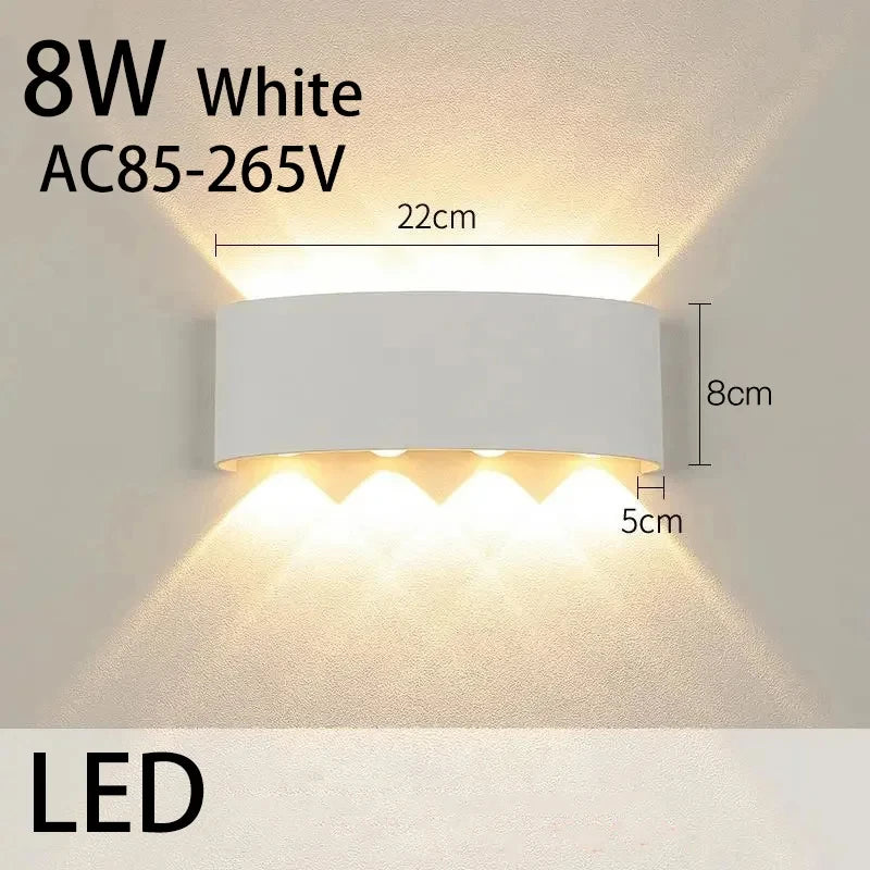 applique murale led noir contemporaine fixée mur 10w ip65 étanche 10 ampoules led