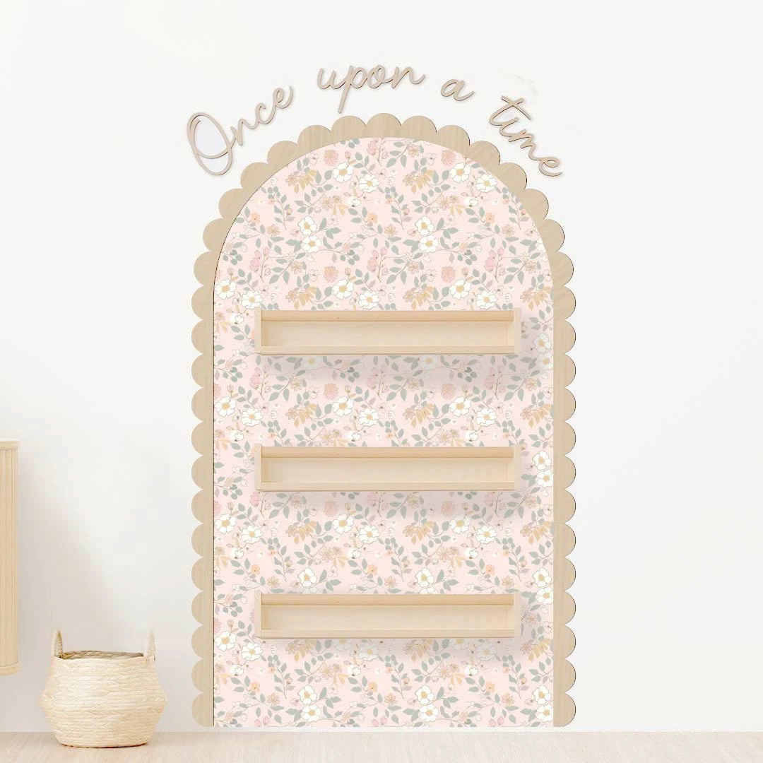 étagère murale moderne bois beige motif floral nuages décorative étagères fixée