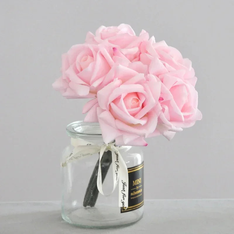 Détail rose bouclée soie réaliste